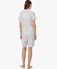 Lauren Ralph Women's Short-Sleeve Top and Bermuda Shorts, 2-Piece Set