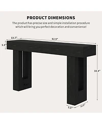 gaomon 63" Rustic Rectangular Farmhouse Wooden Console Sofa Table, for Living Room, Hallway and Entryway