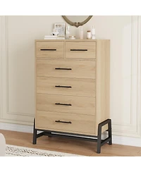 gaomon 6 Dresser for Bedroom, Freestanding 46.6 in Tall Drawer Dresser with Storage, Wooden Closet Storage Chest for Living Room, Bedroom