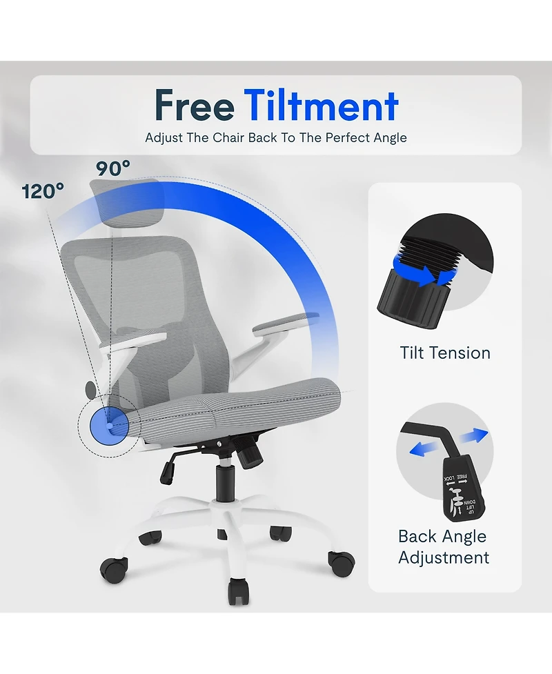 Flexispot OC1 Ergonomic Office Chair with Adjustable Headrest and 3D Arms