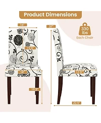 Costway Wooden Dining Chair with Rubber Wood Legs Padded Seat S Springs, Kitchen