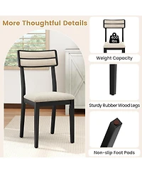 Gymax Modern Dining Chairs Set of w/Tilt Backrest Rubber Wood Legs Soft Padded Seat