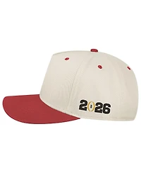 Legacy Men's Stone/Crimson Indiana Hoosiers College Football Playoff 2025 National Champions Stack Logo Adjustable Hat