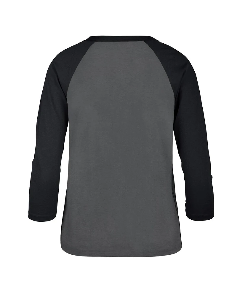 '47 Brand Women's Charcoal Seattle Seahawks Jetset Ava Raglan Long Sleeve T-Shirt
