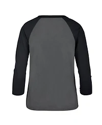 '47 Brand Women's Charcoal Seattle Seahawks Jetset Ava Raglan Long Sleeve T-Shirt