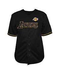 Fanatics Men's Black Los Angeles Lakers Big Tall Pop Full-Button Jersey