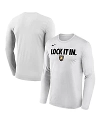 Nike Men's White Army Black Knights 2026 On-Court Bench Long Sleeve T-Shirt