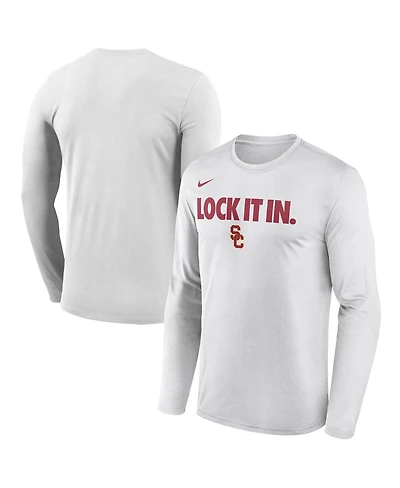 Nike Men's White Usc Trojans 2026 On-Court Bench Long Sleeve T-Shirt