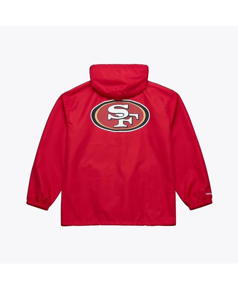 Mitchell & Ness Men's Scarlet San Francisco 49ers Coaches Full-Snap Hooded Windbreaker Jacket