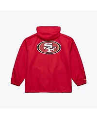 Mitchell & Ness Men's Scarlet San Francisco 49ers Coaches Full-Snap Hooded Windbreaker Jacket