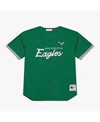 Mitchell & Ness Men's Kelly Green Philadelphia Eagles Head Coach Mesh Full-Button Fashion Jersey