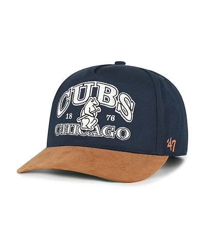 '47 Brand Men's Navy/Brown Chicago Cubs Cooperstown Break Wood Suede Hitch Adjustable Hat