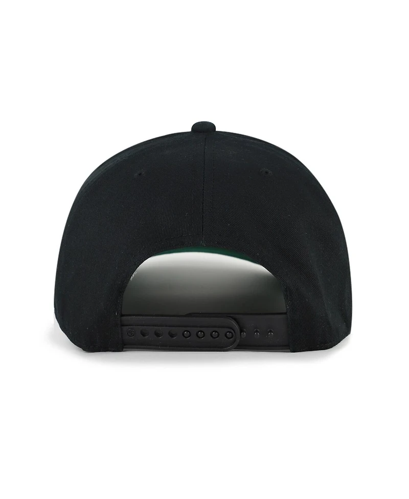 '47 Brand Men's Black/Brown Tampa Bay Rays Cooperstown Break Wood Suede Hitch Adjustable Hat