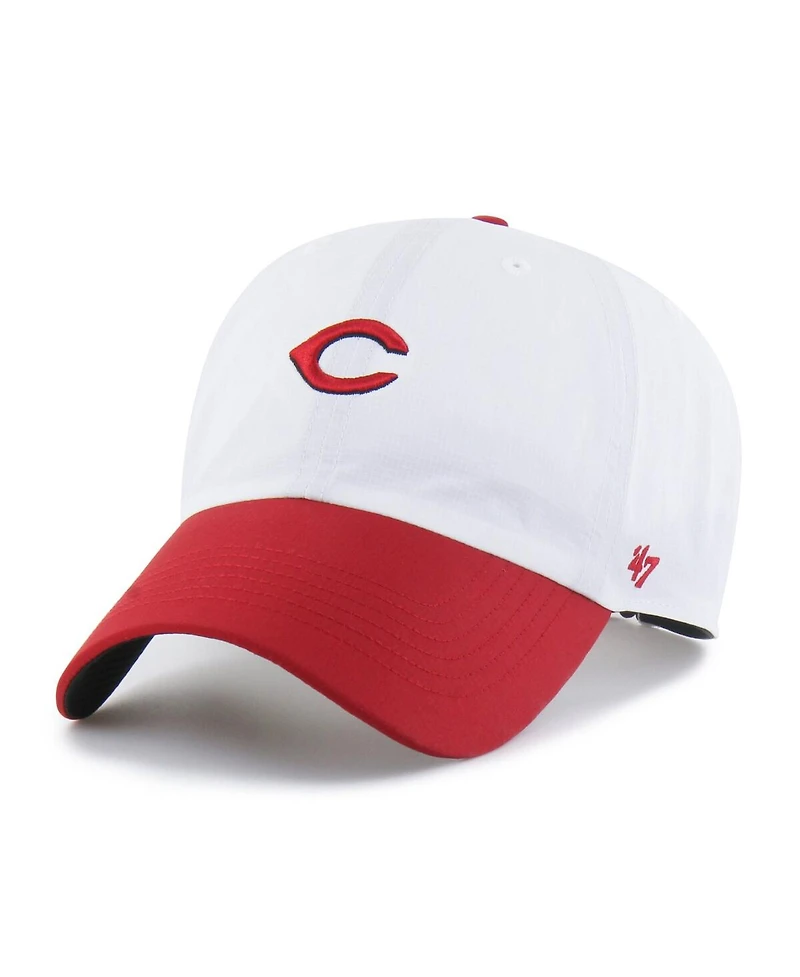 '47 Brand Men's White/Red Cincinnati Reds Vista Mini Clean Up Brrr Adjustable Hat