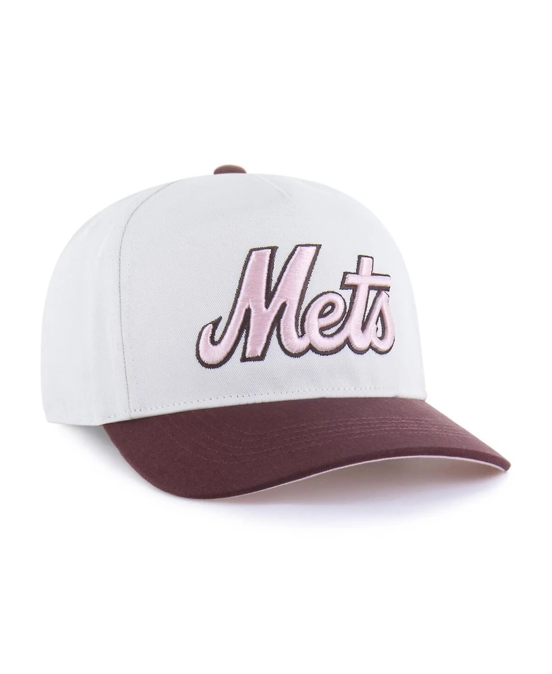 '47 Brand Men's and Women's Stone/Burgundy New York Mets Love Letter Adjustable Hitch Hat