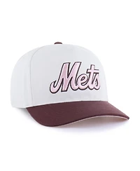 '47 Brand Men's and Women's Stone/Burgundy New York Mets Love Letter Adjustable Hitch Hat