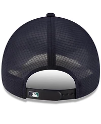 New Era Men's Navy Seattle Mariners 2026 Batting Practice Apex 9FORTY Adjustable Trucker Hat