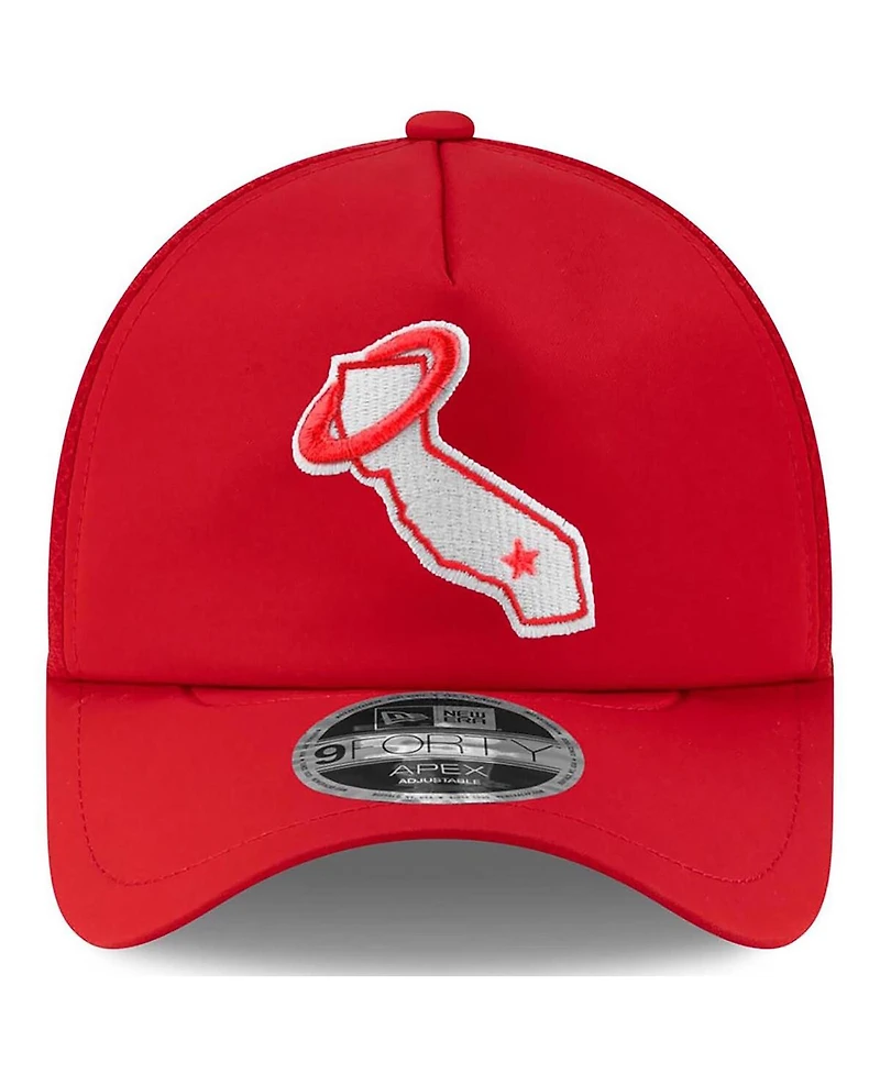 New Era Men's Red Los Angeles Angels 2026 Batting Practice Alternate Apex 9FORTY Adjustable Hat