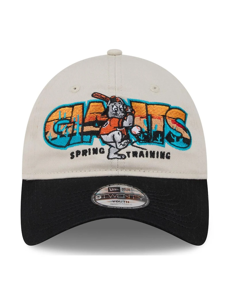 New Era Big Boys and Girls Stone/Black San Francisco Giants 2026 Spring Training Fan Pack Batter 9TWENTY Adjustable Hat