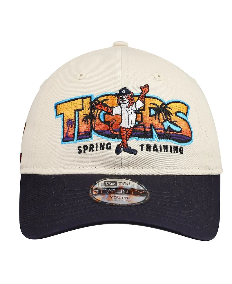 New Era Big Boys and Girls Stone/Navy Detroit Tigers 2026 Spring Training Fan Pack Batter 9TWENTY Adjustable Hat