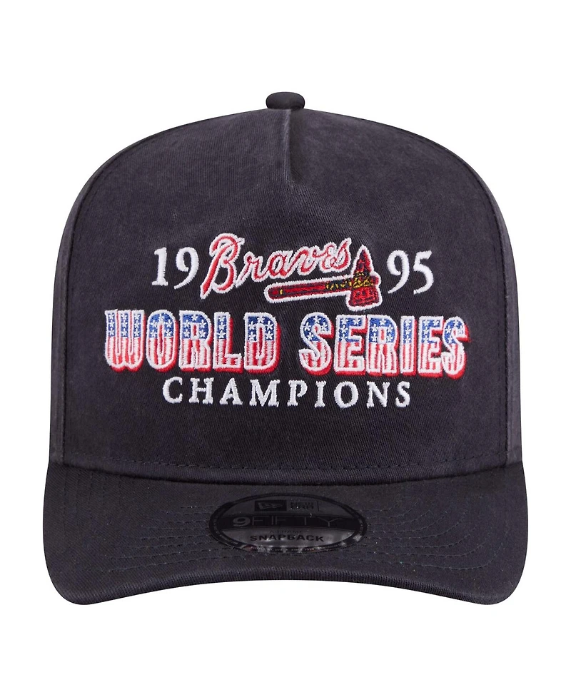 New Era Men's Navy Atlanta Braves 1995 World Series Champions Historic 9FIFTY A-Frame Snapback Hat