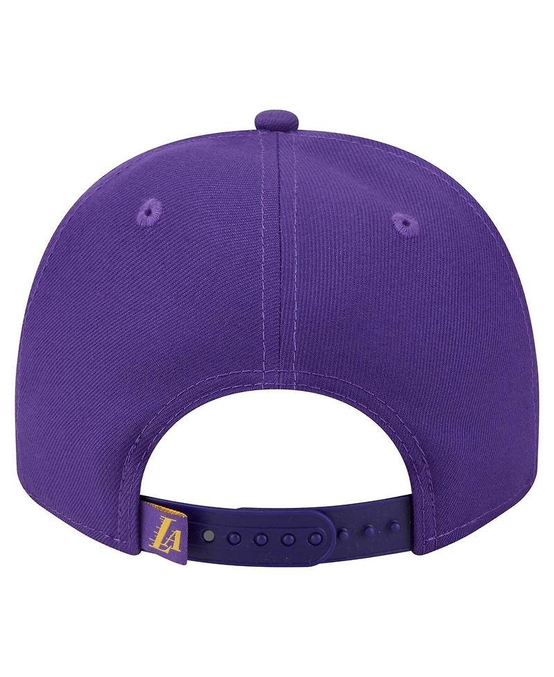 New Era Men's Purple Los Angeles Lakers Injection Cartoon Logo A-Frame 9FIFTY Adjustable Hat