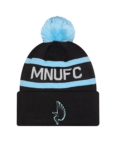 New Era Men's Black Minnesota United Fc 2026 Jersey Hook Cuffed Pom with Knit Hat