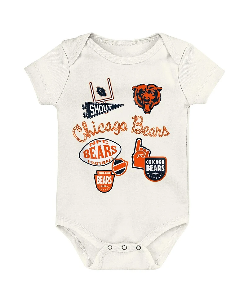 Outerstuff Baby Boys and Girls Chicago Bears Littlest Player Three-Piece Bodysuit Set