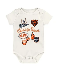 Outerstuff Baby Boys and Girls Chicago Bears Littlest Player Three-Piece Bodysuit Set