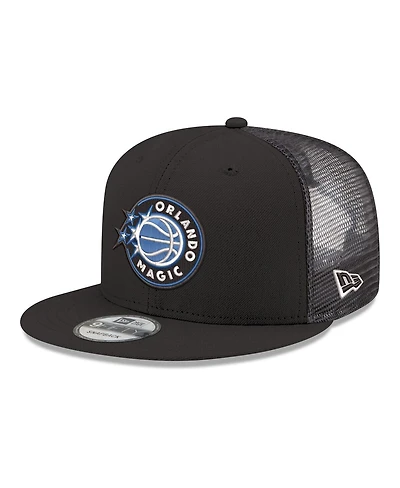 New Era Men's Black Orlando Magic Core Logo Meshback 9FIFTY Snapback Hat