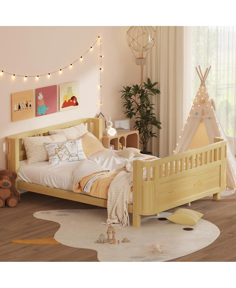 Streamdale Furniture Queen Wood Platform Bed, Low Profile