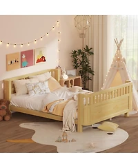 Streamdale Furniture Queen Wood Platform Bed, Low Profile