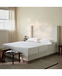 Streamdale Furniture Queen Oat Boucle Wingback Platform Bed