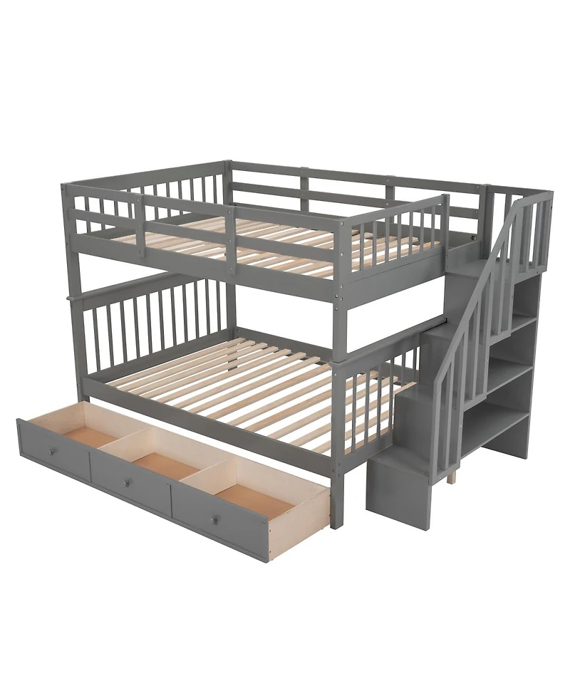 Streamdale Furniture Full/Full Bunk Bed w/ Drawer, Storage and Rail
