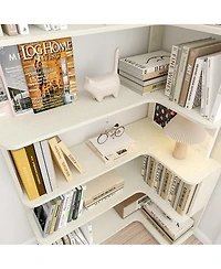 Streamdale Furniture 90cm Freestanding Corner Bookshelf with Anti-Tip Device