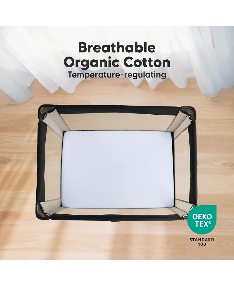 KeaBabies Mini Crib Sheets for Baby Girls, Boys, 2-Pack Soothe Pack and Play Fitted, N Mattress Sheet