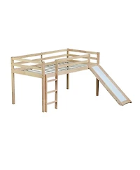 Streamdale Furniture Low Loft Bed with Slide and Ladder
