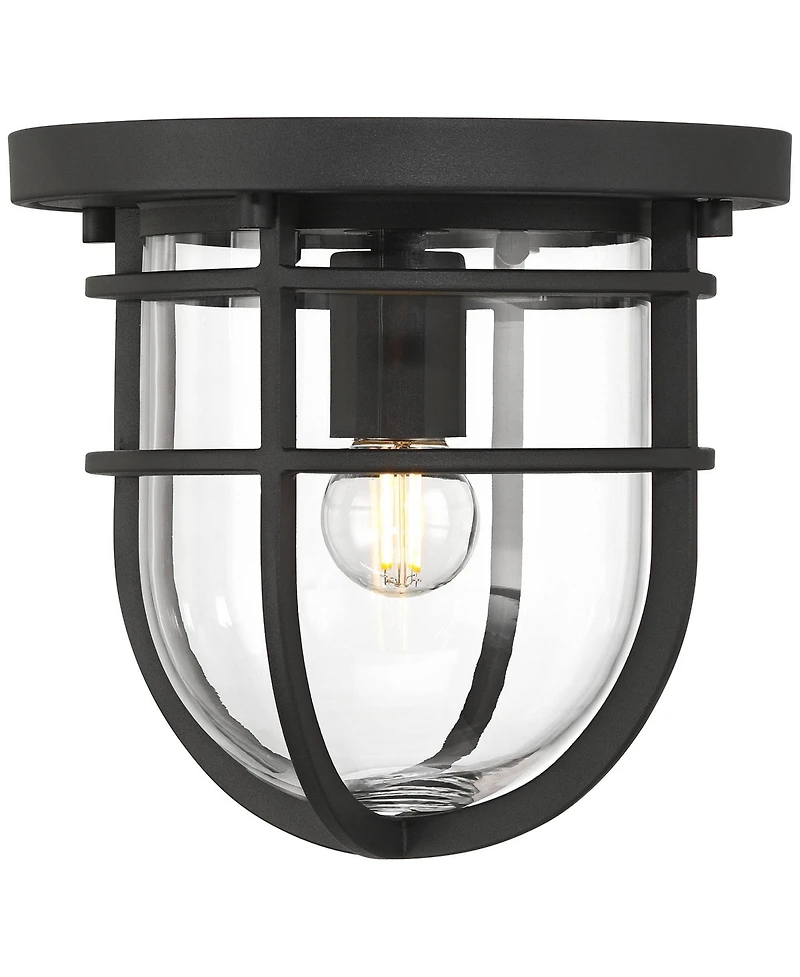 John Timberland Ballast 7 High Modern Outdoor Flush-Mount Light Fixture Ceiling Porch Weatherproof Textured Finish