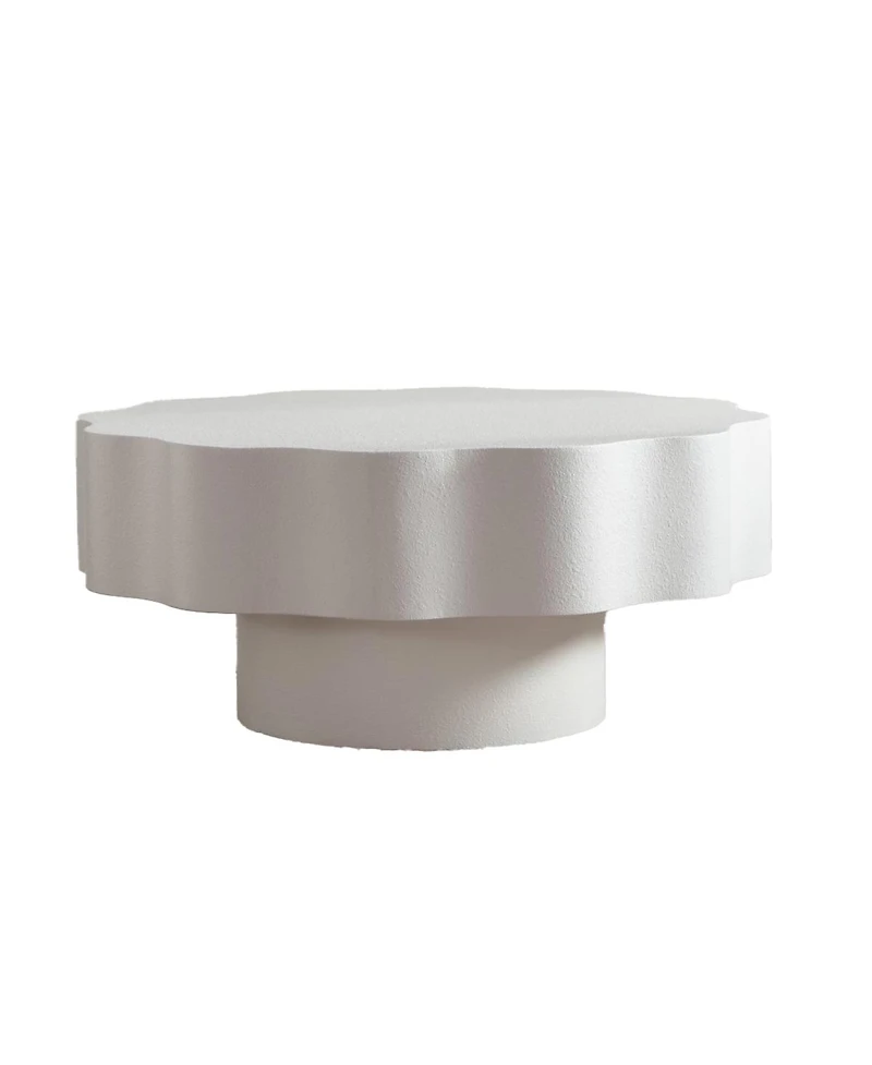 Streamdale Furniture Scalloped Coffee Table: Unique Wave-Edge Focal Piece