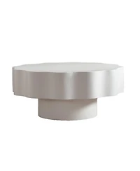 Streamdale Furniture Scalloped Coffee Table: Unique Wave-Edge Focal Piece