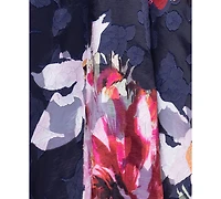 Betsy & Adam Women's V-Neck Burnout Floral Dress
