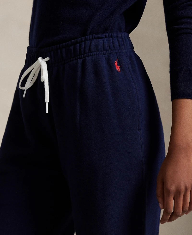 Polo Ralph Lauren Women's Drawstring Fleece Wide-Leg Sweatpant