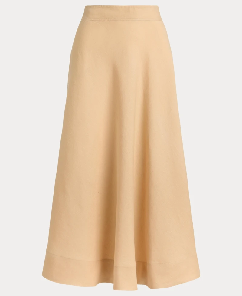 Lauren Ralph Women's Linen A-Line Midi Skirt