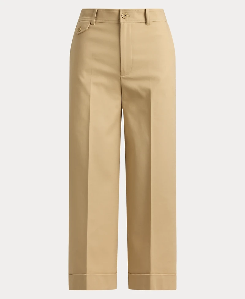 Lauren Ralph Women's High-Rise Double-Faced Stretch Cropped Pants