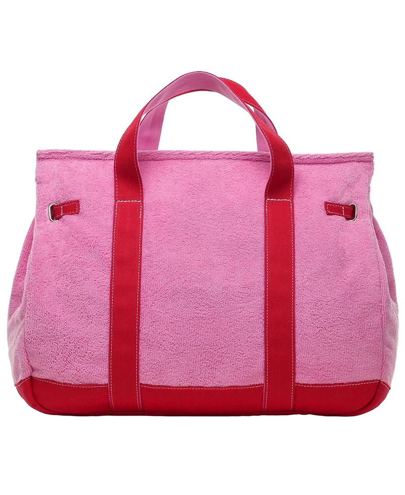 Sunwin Madaket Terry and Cotton Canvas Large Tote Handbag