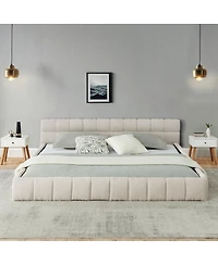 Streamdale Furniture Cal King Upholstered Platform Bed, Chenille