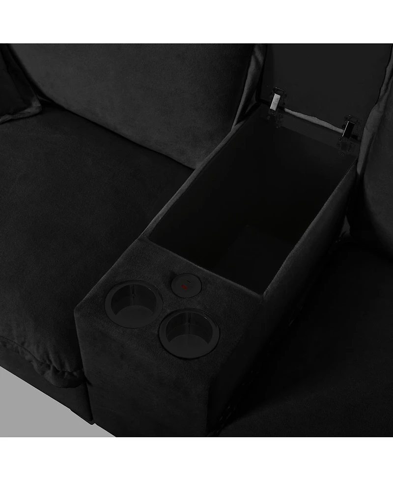 Streamdale Furniture Modular U-Shape Cloud Couch with Storage and Usb