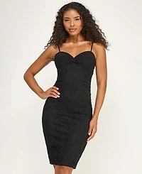 Seni & Cade Women's Lace Twist-Front Midi Dress