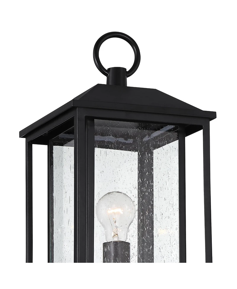 John Timberland Califa Modern Outdoor Post Light Metal Cage 21 Clear Seedy Glass for Exterior Barn Deck House Porch Yard Patio Home Outside