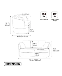 Streamdale Furniture Curved Plush Chenille Sofa